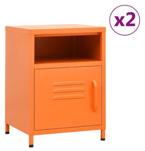 Noční stolky 2 ks oranžová 35 x 35 x 51 cm ocel 3095217