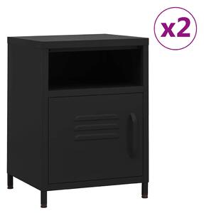 Noční stolky 2 ks černá 35 x 35 x 51 cm ocel 3095221