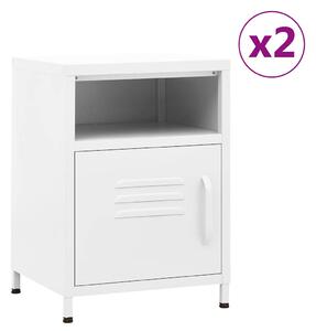 Noční stolky 2 ks bílé 35 x 35 x 51 cm ocel 3095222