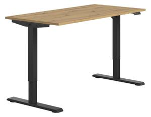 Elektricky výškově nastavitelný psací stůl FLEXI 118 cm – dub artisan / černá