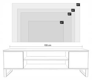 TV stolek FOCUS 135 cm – dub artisan, loftový styl