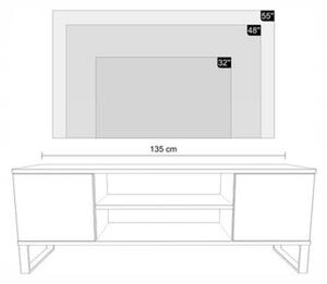 TV stolek FOCUS 135 cm – dub artisan / černá, loftový styl
