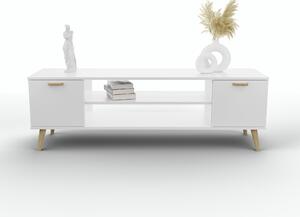 TV stolek FOCUS 135 cm – bílá, skandinávský styl