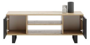 TV stolek FOCUS 135 cm – dub artisan / černá, loftový styl