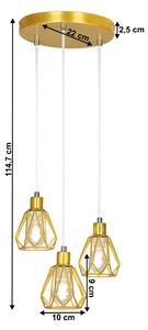 Visací lampa, zlatá/kov, OKIRA TYP 1