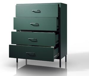 Komoda CARLA, 800 x 1015 x 400 mm, Modern: zelená láhev barva