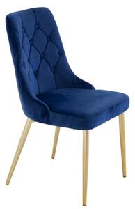 Velvet LYX židle modrá / zlatá