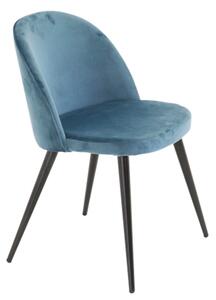 Velvet židle modrá