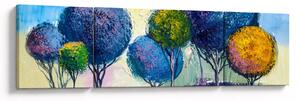 Obraz kopulovitých stromů, olejomalba (170x50 cm)