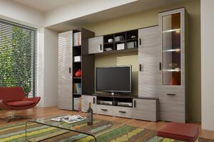 Obývací stěna LEONARDO wenge / dub sonoma (305 x 202) cm – s LED osvětlením