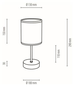 Stolní lampa BOHO, 1xMax.25W, béžové textilní stínítko, olejovaný dub, B