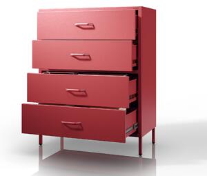 Komoda CARLA, 800 x 1015 x 400 mm, Modern: červená barva