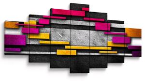 Obraz barevné abstrakce na černém pozadí (210x100 cm)