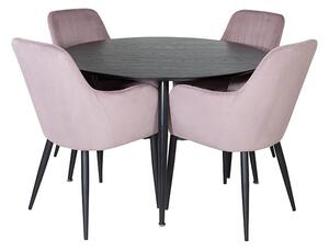 Dippel Comfort stolová souprava černá / růžová