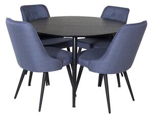 Dipp Velvet Lyx stolní souprava černá / modrá