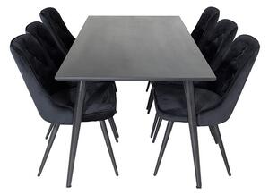 Dipp Velvet Lyx Classic stolová souprava černá / černá