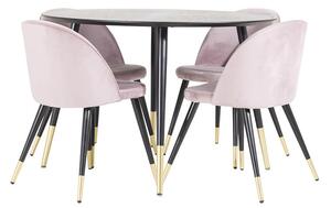 Dippel Velvet stolní souprava černá / růžová