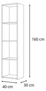 Knihovna LONI 160 × 40 cm – bílá