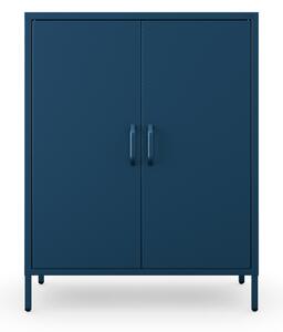 Kovová nízká skříňka s policemi VITO, 800 x 1015 x 400 mm, Modern: tmavě modrá barva 17