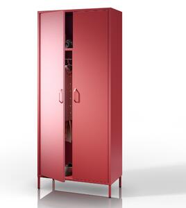 Šatní skříň FLAVIO, 800 x 1850 x 450 mm, Modern: červená barva