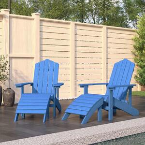 Zahradní křesla Adirondack 2 ks s podnožkami HDPE akvamarínová 3095699