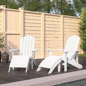 Zahradní křesla Adirondack 2 ks s podnožkami HDPE bílá 3095696