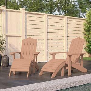 Zahradní křesla Adirondack 2 ks s podnožkami HDPE hnědá 3095698
