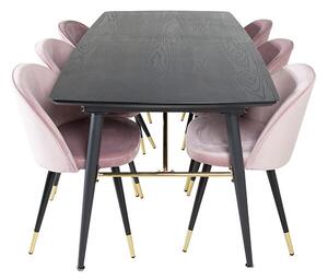 Gold Velvet stolní souprava černá / růžová