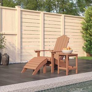 Zahradní křeslo Adirondack s podnožkou a stolkem HDPE hnědé 3095710