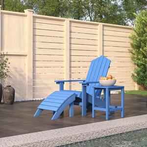 Zahradní křeslo Adirondack + podnožka/stolek HDPE akvamarínové 3095711