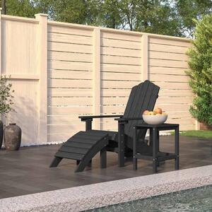 Zahradní křeslo Adirondack + podnožka a stolek HDPE antracitové 3095709