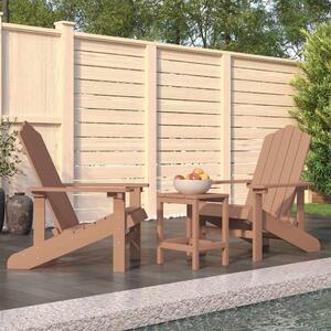 Zahradní křesla Adirondack se stolkem HDPE hnědá 3095706