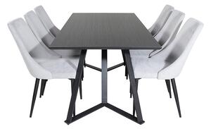 Marina Leone stolová souprava černá / šedá