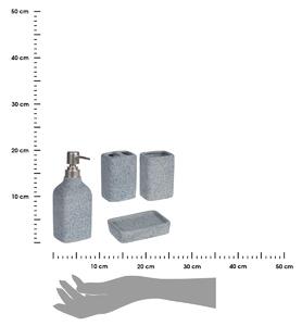 Sada koupelnových doplňků Stone, šedá/s prvky v barvě nerez