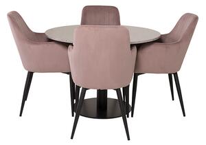 Razz Comfort stolová souprava teraco šedá / růžová