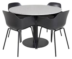 Razz Comfort stolová souprava teraco šedá / černá plast