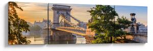 Obraz - Most přes řeku, Budapešť, Maďarsko (170x50 cm)