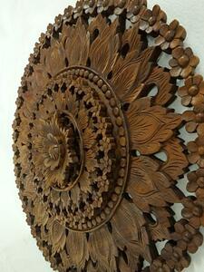 Závěsná dekorace MANDALA 3D, teakové dřevo, 90 cm (Masterpiece ruční práce)