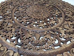 Závěsná dekoracie Mandala 120 cm, hnědá patina, teakové dřevo (Masterpiece ruční práce)