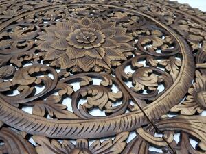 Závěsná dekoracie Mandala 120 cm, hnědá patina, teakové dřevo (Masterpiece ruční práce)