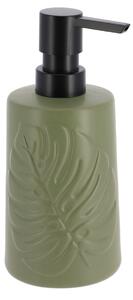 TENDANCE Dávkovač mýdla Rollan Leaf, zelená/s černými prvky, 430 ml