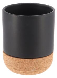 TENDANCE Koupelnový pohár Michavila Cork, černá/s korkovými prvky, 250 ml
