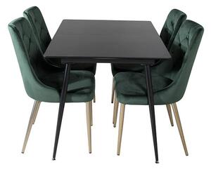 Šilar Velvet LyX stolová souprava černá / zelená