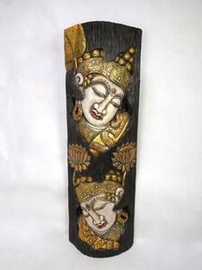 Socha BALI, černo-zlatá, 118 cm, originál, ruční práce, Indonésie (Masterpiece ruční práce)