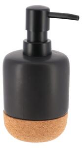 TENDANCE Dávkovač mýdla Mihavila Cork, černá/s korkovými prvky, 275 ml