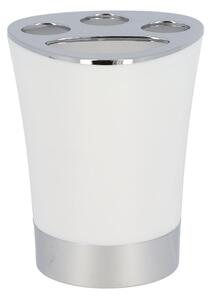 TENDANCE Koupelnový pohár na kartáčky Cuesta, bílá/s chromovými prvky, 250 ml