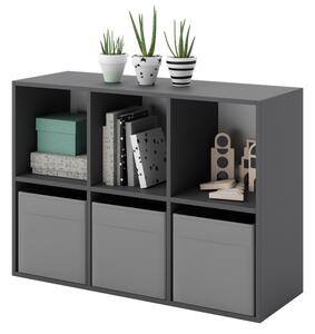 Knihovna LONI 2 × 3 – šedá