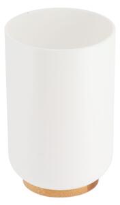 TENDANCE Koupelnový pohár Besson, bílá/s dřevěnými prvky, 300 ml