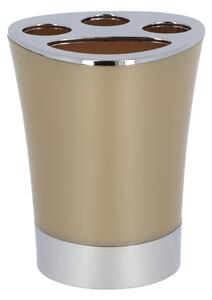 TENDANCE Koupelnový pohár na kartáčky Cuesta, béžová/s chromovými prvky, 250 ml