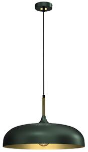 Závěsné svítidlo Lincoln, 1x zlaté/zelené kovové stínítko, (fi 35cm), gr/g